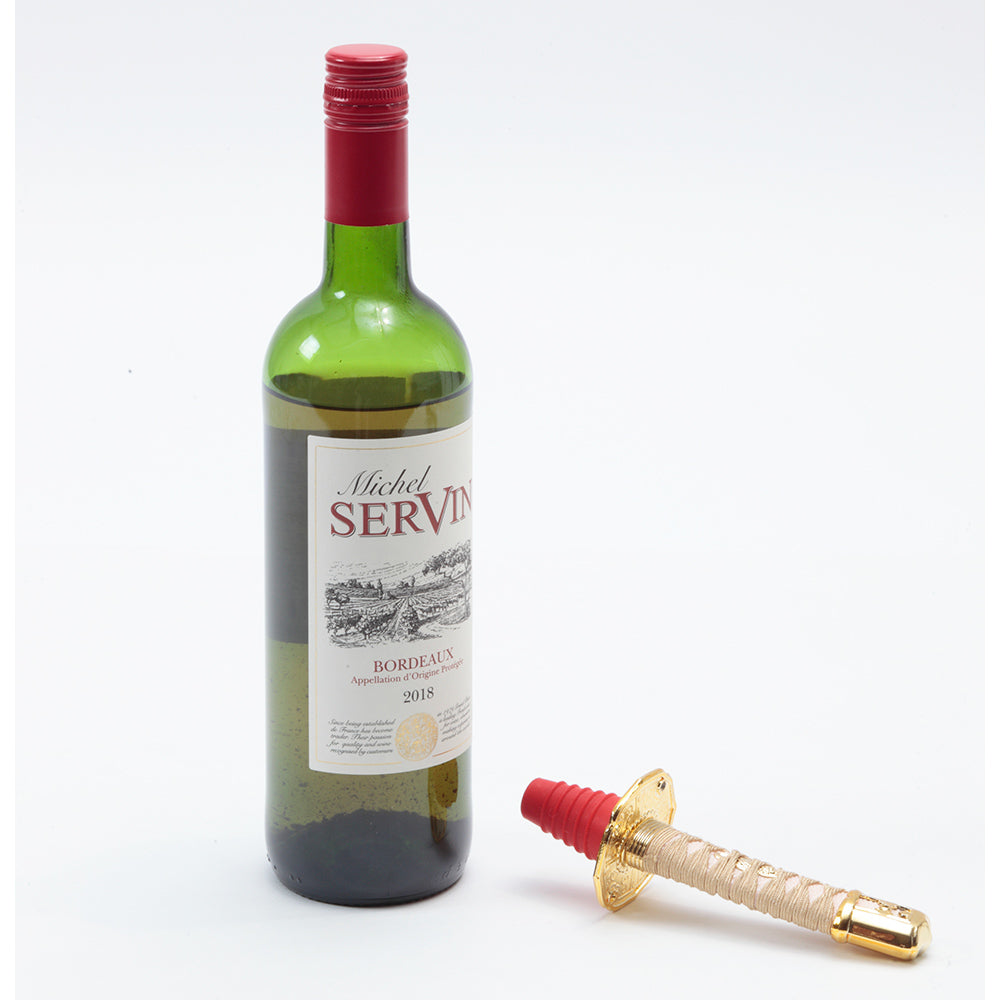 Samurai sword wine bottle stopper