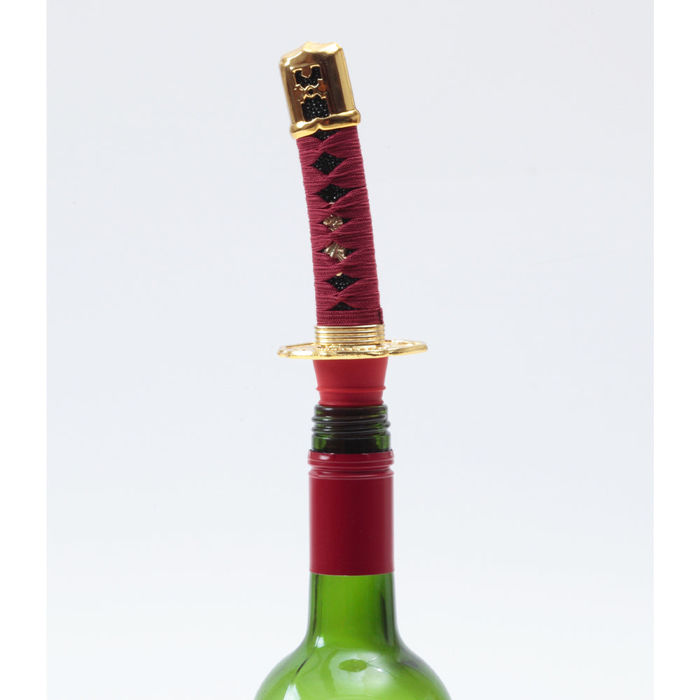 Samurai sword wine bottle stopper