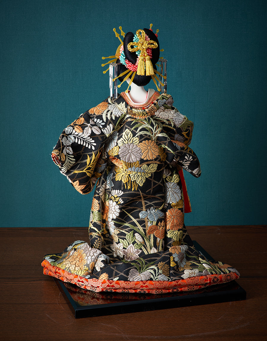 Japanese Oyama Doll Geisha Oiran Japanese Decor Art Pure Silk Kimono KK125-46-Z-US-S