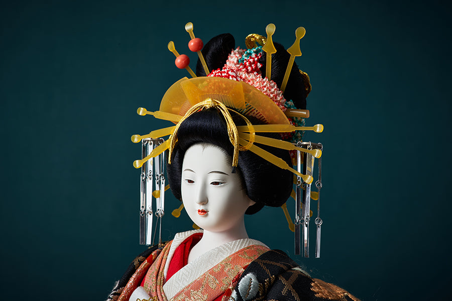 Japanese Oyama Doll Geisha Oiran Japanese Decor Art Pure Silk Kimono KK125-46-Z-US-S