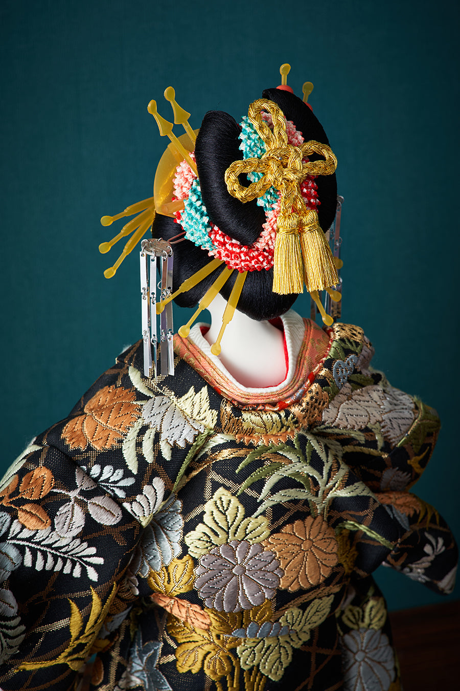 Japanese Oyama Doll Geisha Oiran Japanese Decor Art Pure Silk Kimono KK125-46-Z-US-S