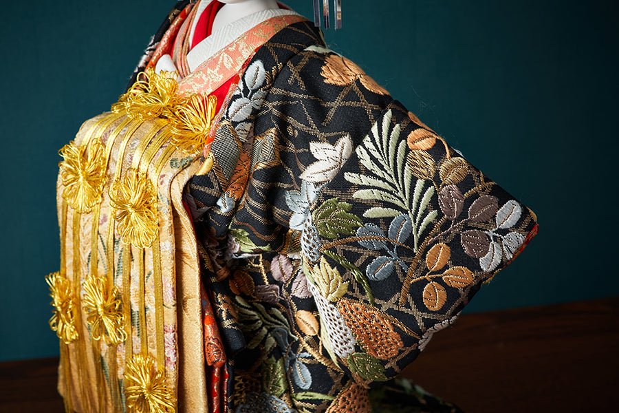 Japanese Oyama Doll Geisha Oiran Japanese Decor Art Pure Silk Kimono KK125-46-Z-US-S