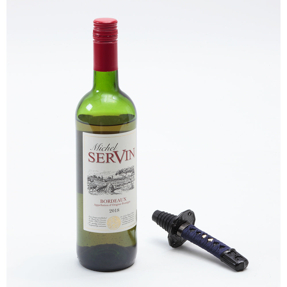 Samurai sword wine bottle stopper
