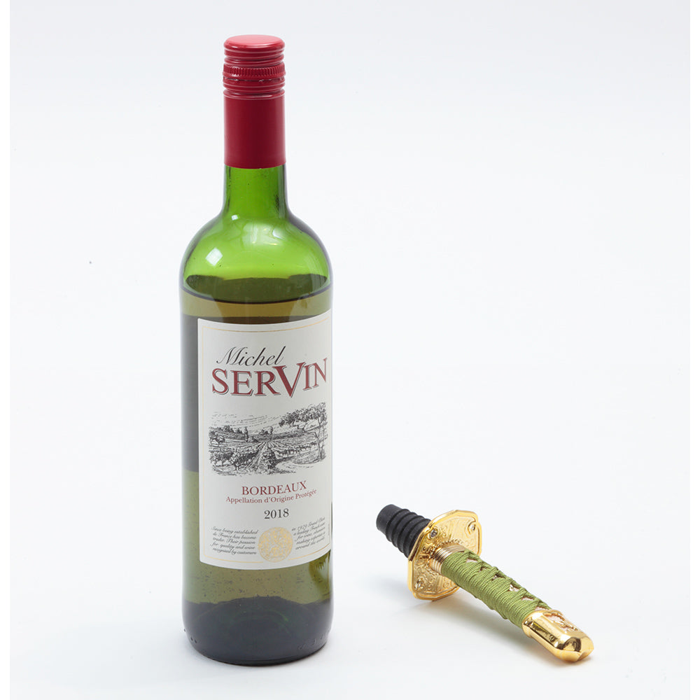 Samurai sword wine bottle stopper
