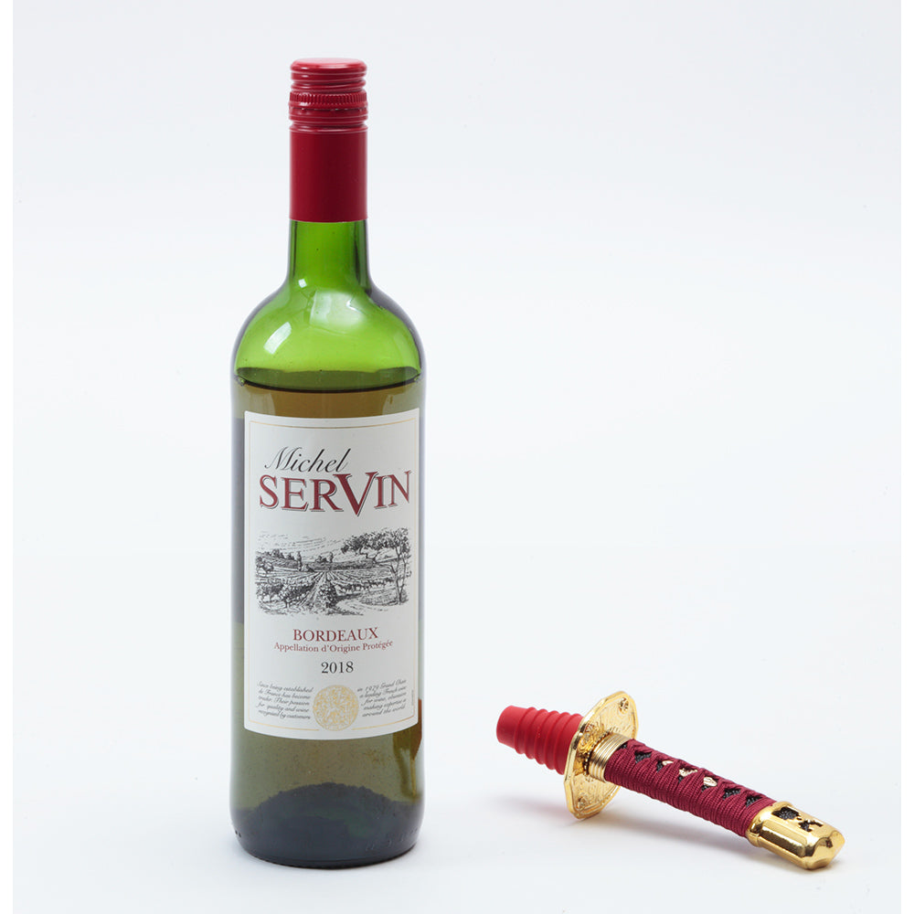 Samurai sword wine bottle stopper