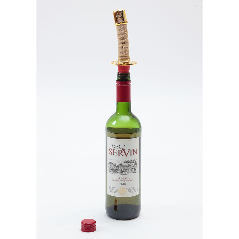 Samurai sword wine bottle stopper