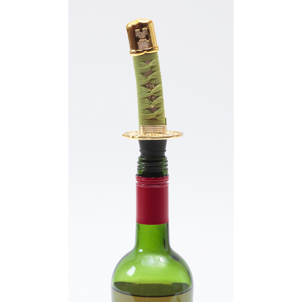 Samurai sword wine bottle stopper