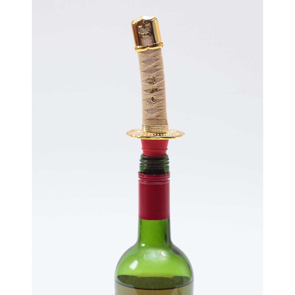 Samurai sword wine bottle stopper