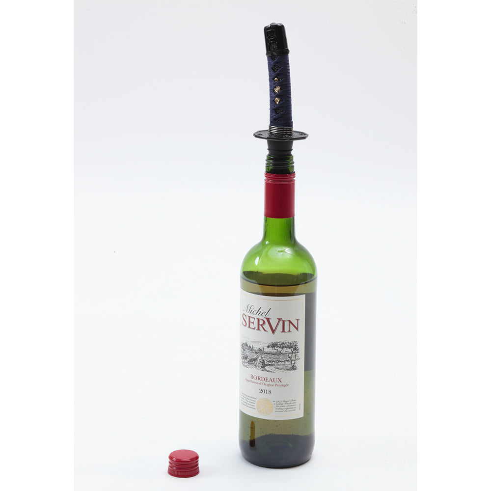 Samurai sword wine bottle stopper