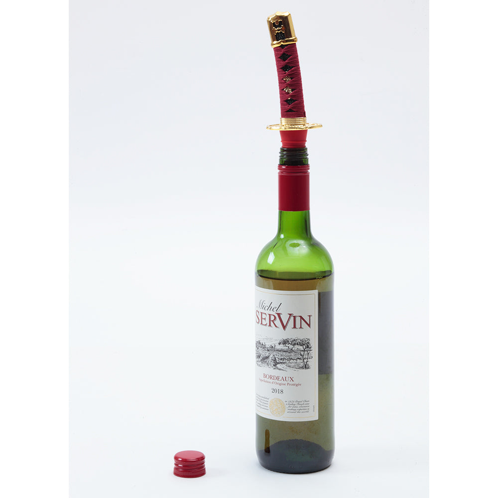Samurai sword wine bottle stopper