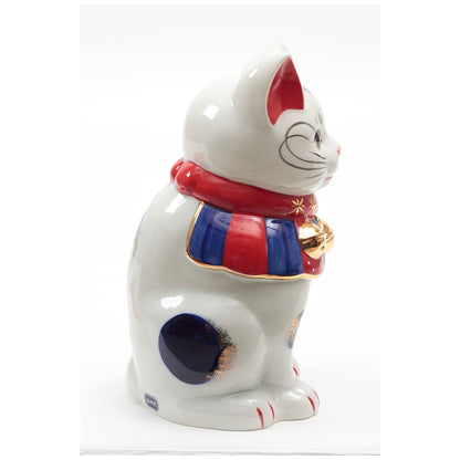 porcelain beckoning cat　Seto ware　7752