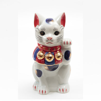 porcelain beckoning cat　Seto ware　7752