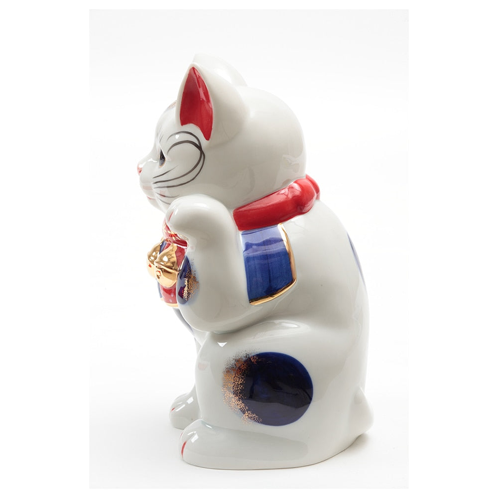 porcelain beckoning cat　Seto ware　7752