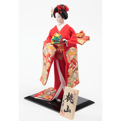 Japanese Oyama Doll, Japanese Decor Art Pure Silk Kimono and Gold Paint Embroidery　A2032-Z-US