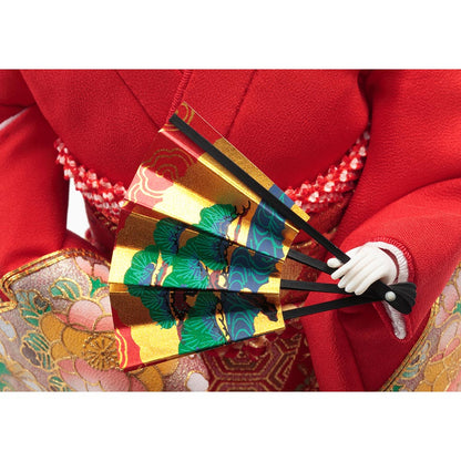 Japanese Oyama Doll, Japanese Decor Art Pure Silk Kimono and Gold Paint Embroidery　A2032-Z-US