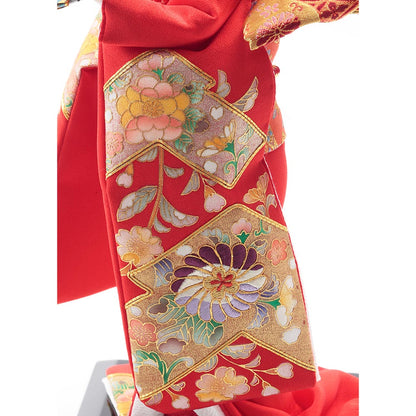 Japanese Oyama Doll, Japanese Decor Art Pure Silk Kimono and Gold Paint Embroidery　A2032-Z-US